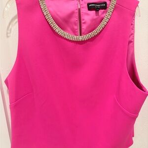 Generation Love Hot Pink Sleeveless Camisole with Rhinestone Collar